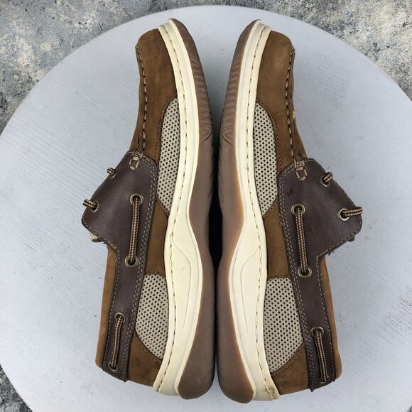 Hunter's Bay Men's Size 9.5 Leather Collection Brown Closed Toe Boat Shoes - Picture 8 of 13